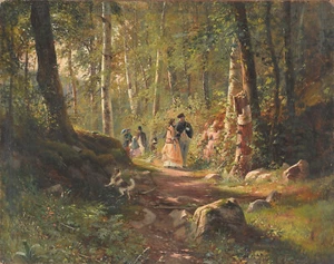 Ivan Shishkin A Walk in the Forest 1869 Russian Romance Fine Art Print 17" x 22" - Picture 1 of 1