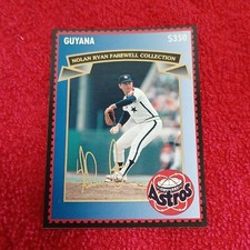 1994 NOLAN RYAN Guyana Stamp Farewell Collection Card #8 ASTROS