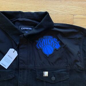 New York Knicks NBA Men’s Black Denim Jacket XL, Embroidered Chest