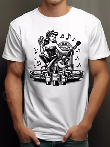 Camiseta Rockabilly Para Hombre Fiesta Concierto Diseño Original Rock And Roll Dama Para Hombre - Imagen 1 de 2