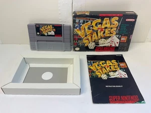 Tested ! SNES *Vegas Stakes* Casino Super Nintendo Box/Manual/Game **Complete** - Picture 1 of 21
