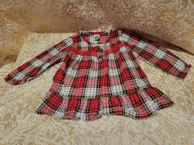 Vestido Carter's a Cuadros para Bebé Niña 18m Rojo Negro Blanco Rayas Foto 1 de 2