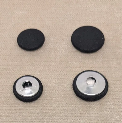 Black Polycotton Tape Back Buttons - Sizes 19mm and 23mm - Image 1 of 2