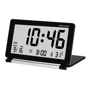 Digital Alarm Clock Temperature LCD Desk Top Calendar Travel Snooze Clock - Picture 1 of 19
