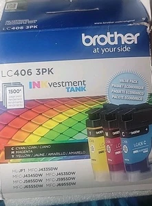 Genuino Brother - LC406 3PK Paquete de 3 Cartuchos de Tinta Tanque de Inversión LEER DESCRIPCIÓN. - Imagen 1 de 6