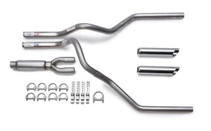 07-15 Chevy Silverado Truck 2.5" Dual Exhaust Kit Glasspack Muffler Chrome Tips - Picture 1 of 4