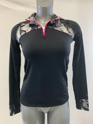 Champion Girls XL (14-16) Pullover Atlético Yoga Ajustado 1/4 Cremallera Top Gris Negro Foto 1 de 4