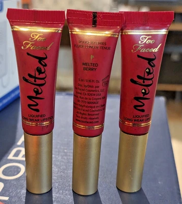 Too Faced Lipstick Melted BERRY Matte Liquid Lot of 3 - Image 1 of 2