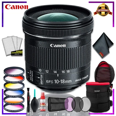 Lente Canon EF-S 10-18 mm f.4,5-5,6 is STM (modelo Intel) + Vivitar Premium de 4,5 pulgadas Foto 1 de 4
