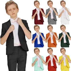 Boy Suits 2 Pieces Summer Short Sleeve Pants Quick Dry Casual Wedding Groom Suit - Picture 1 of 33