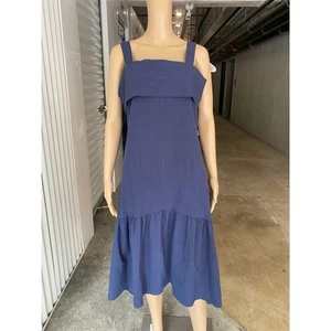 Pinch Blue Midi Dress Women's Size Large Sleeveless Tiered Ruffle Casual - Picture 1 of 9