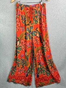 Farm Rio Birdie Hose weites Bein klein orange tropisch Palazzo Seitentaschen Lounge - Bild 1 von 14