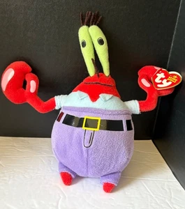 NWT Ty Mr Krabs Beanie Babies 8" plush Spongebob Squarepants Nickelodeon 2006 - Picture 1 of 6