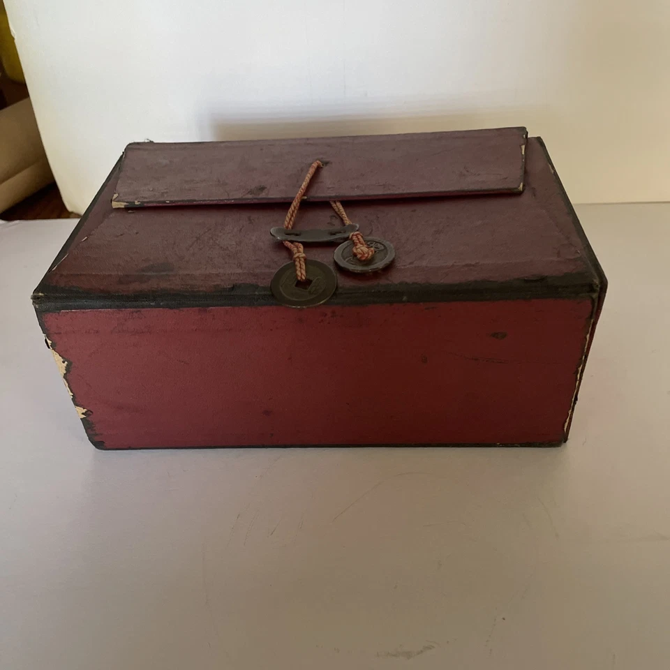 ANTIQUE MAH JONG JONGG SET COMPLETE W/ 148 BAMBOO TILES Travel Box - Image 1 of 4