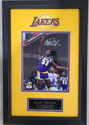 Magic Johnson  Framed 8x10 Photo Autographed PSA  COA  - Image 1 of 4