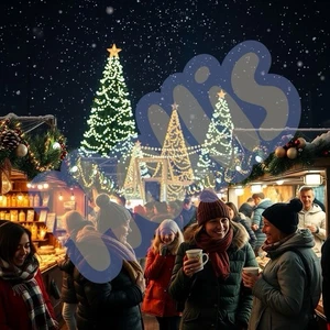 Weihnachten Digital Download Festlich Verschneit Weihnachtsbaum Wandbild Weihnachtszeit - Bild 1 von 1