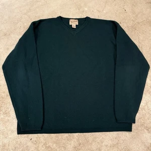 Woolrich Herren 100% Lammwolle Piniengrün V-Ausschnitt Pullover Sweater XL - Bild 1 von 8
