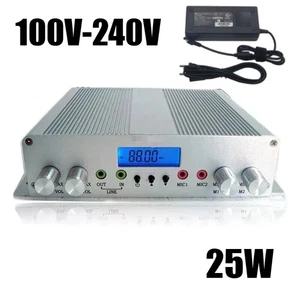 25W Professional FM Radio Transmitter Stereo PLL Broadcast Station 88MHz-108MHz - Picture 1 of 6