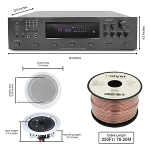 Amplificador Bluetooth 6000 vatios con kit de sistema de cine en casa de 5,25" pulgadas de 6 CANTIDADES - Imagen 1 de 9