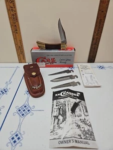 Vtg RARE BEAUTIFUL 1980s-CASE XX-X-CHANGER Box Papers, Knife / 3-Blades + Sheath - Picture 1 of 15