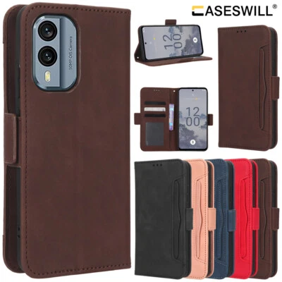 For Nokia X30 5G Retro Leather Wallet Card Holder Phone Case + Screen Protector - Image 1 of 4
