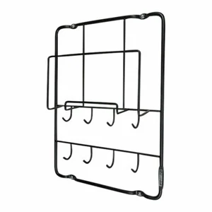 Llavero bandeja postal gancho de pared soporte para revistas acero diseño negro NUEVO - Imagen 1 de 2