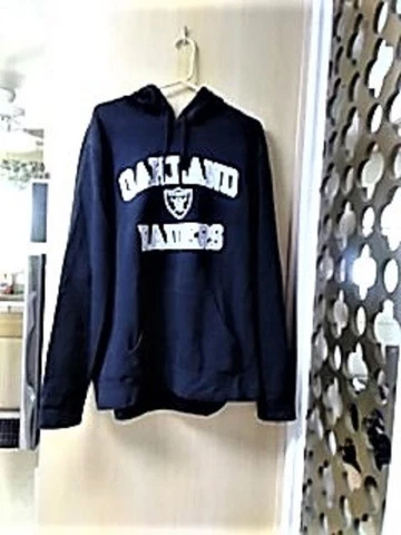 Oakland Raiders Majestic Hoodie Sweatshirt Men's Extra Large Black Cover
