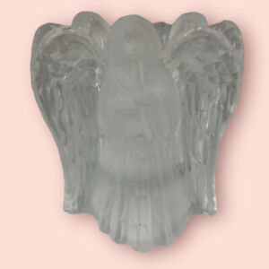 Frosted Glass 3 Angels 3-Sided Crystal Votive Candle Holder