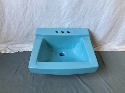 Vtg Ceramic Regency Blue 19x18 NOS American Standard Old Bath Wall Sink 378-23E Cover