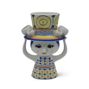 Bjorn Wiinblad Flower Vase Lady with Hat Ceramic Nordic Hand Paint 54050 - Picture 1 of 10