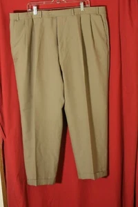Joseph & Feiss Men's Pleated Pants Slacks Trouser Beige 44 x 25.5 Big & Short - Picture 1 of 8