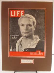 SIGNIERT Sir Laurence Olivier 15""x20,5"" HAMLET 1948 LIFE Magazin Cover Display - Bild 1 von 3