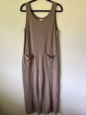 Madewell Superbrushed Pull-On Jumpsuit Size S Castle Rock Brown Comfy Lounge - Image 1 of 4
