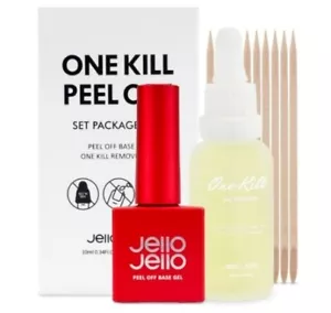 Jello Jello Peel Off Base Gel 10ml+ One Kill Remover 30ml Set K Beauty Gel Base - Imagen 1 de 15