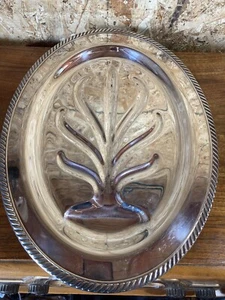 Vintage WM Rogers Silver Plated Tree Of Life 16" Footed Platter Oneida - Picture 1 of 9