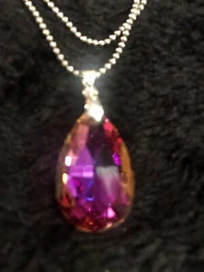 NECKLACE crystal Rainbow Pendant With Sterling Silver 24" Ball Chain - Picture 1 of 10