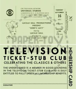 TV - HERE'S LUCY - BIGLIETTO TV-STUB CLUB - RISTAMPA BIGLIETTO - FANTASY CARD - Foto 1 di 1