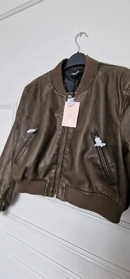Missguided Khaki Washed Bomber Jacket - Image 1 of 4