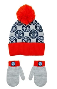 Spider-man Winter Hat Mitten Set Toddler Size 2T - 5T Marvel - Picture 1 of 11