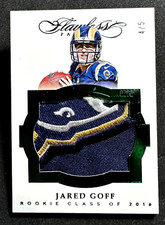2016 Panini Flawless Rookie Patches Emerald Jared Goff Rams Lions 4/5