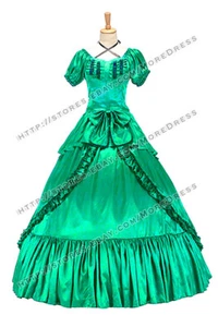 Classical Victorian Gothic Retro Brocaded Strappy Evening Luxury Prom Dress - Picture 1 of 52