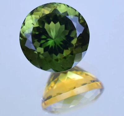 Natural Bi-Color Tourmaline 11.30 Ct Round Cut Rare Certified Loose Gemstone - Image 1 of 4