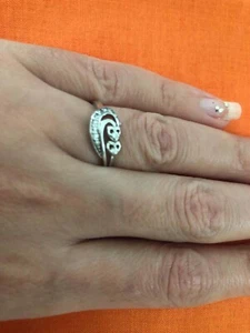 Einzigartiger ägyptischer Damenring gestempelt Sterlingsilber 0,925 Herzform Größe 6! "! - Bild 1 von 11