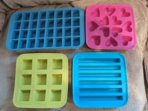 Ikea Silicone Ice Cube Trays, Lot Of 4, Square, Heart, Rectangle - Picture 1 of 6