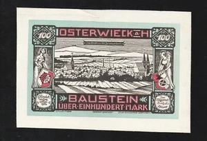 π©πͺ Germany Osterwieck-Harz LEATHER Notgeld 100 Mark 1922 , UNC * RARE !!! - Picture 1 of 2