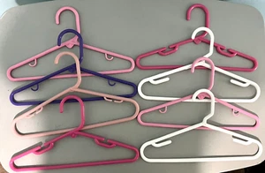 Baby/Kids Plastic Hangers Small Children 8 Pieces Pink,White,Pu Pre Owned (F42B) - Picture 1 of 3