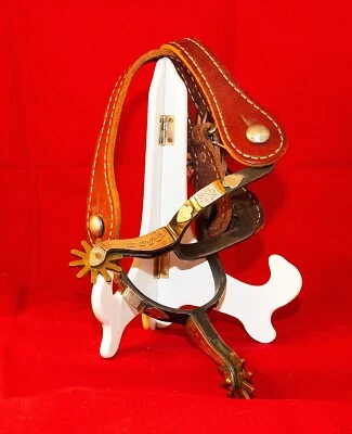 复古雕刻墨西哥马刺带肩带短罗琳黄铜和镍 — 第 1/4 张图片