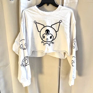 Hello Kitty Forever 21 Crop Top Large Oversized Sequin Grunge Y2K Goth 17995 - Picture 1 of 10