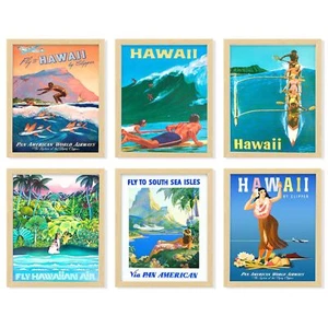 97 Decor Hawaii Room Decor - Vintage Hawaiian Art Wall Decor, Surf Poster, Su... - Picture 1 of 7