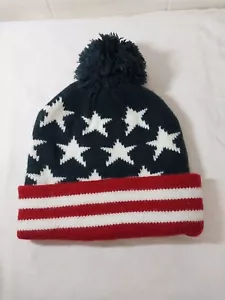 Cappello Pom Rosso Bianco E Blu Stelle E Strisce Maglia Old Navy Unisex Adulti USA - Foto 1 di 5